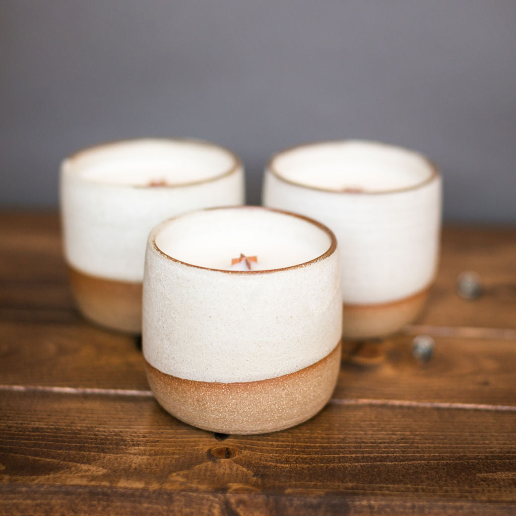 Stoneware Wood Wick Candle 11 oz