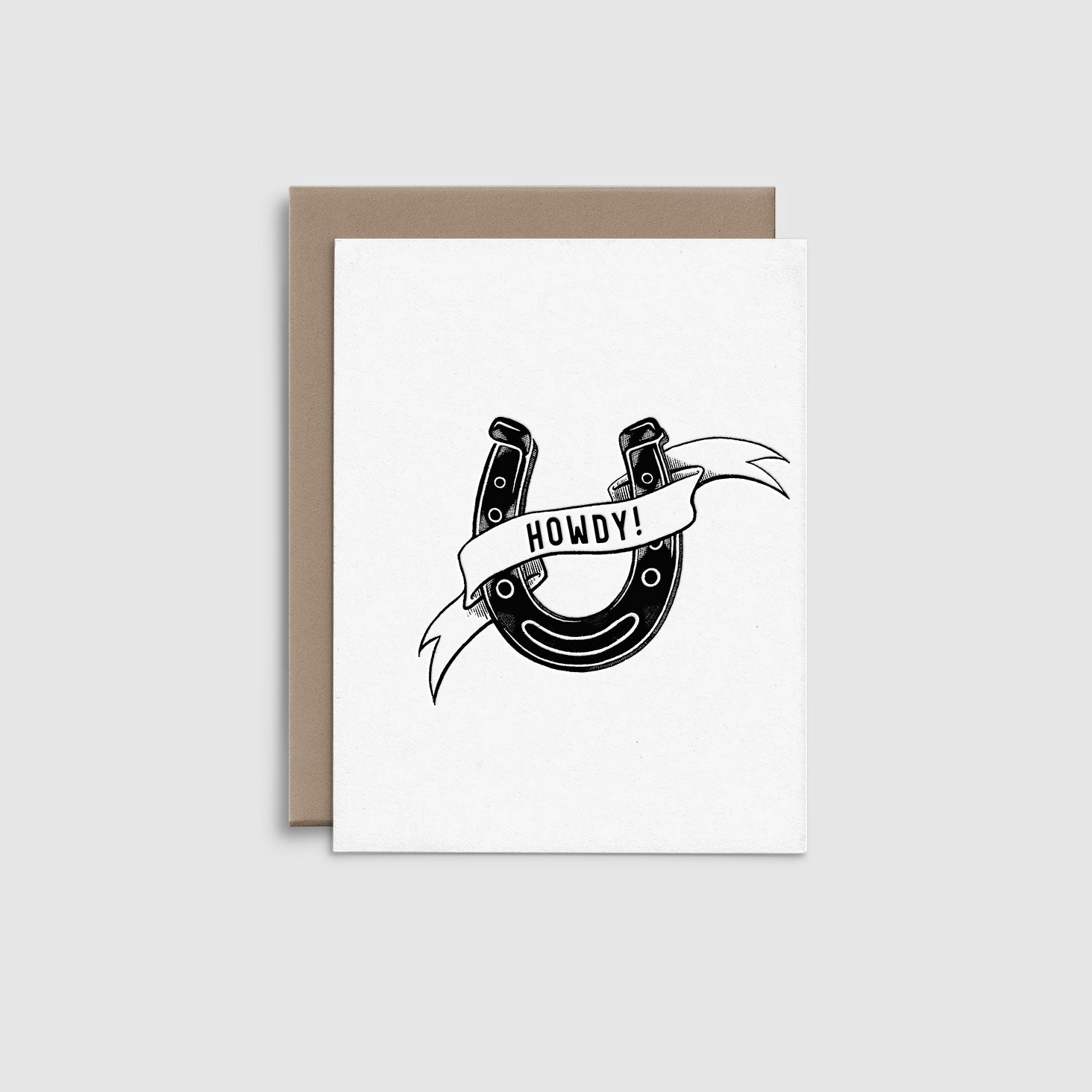 Horseshoe Howdy - Letterpress Greeting Card