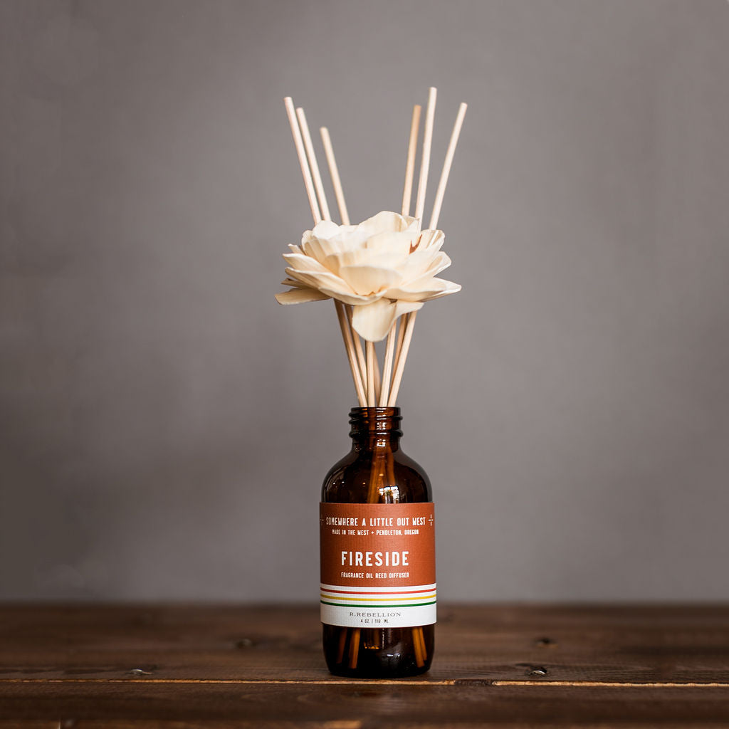 Fireside Reed Diffuser – Feminine Woodsy Scent for Home – R. Rebellion
