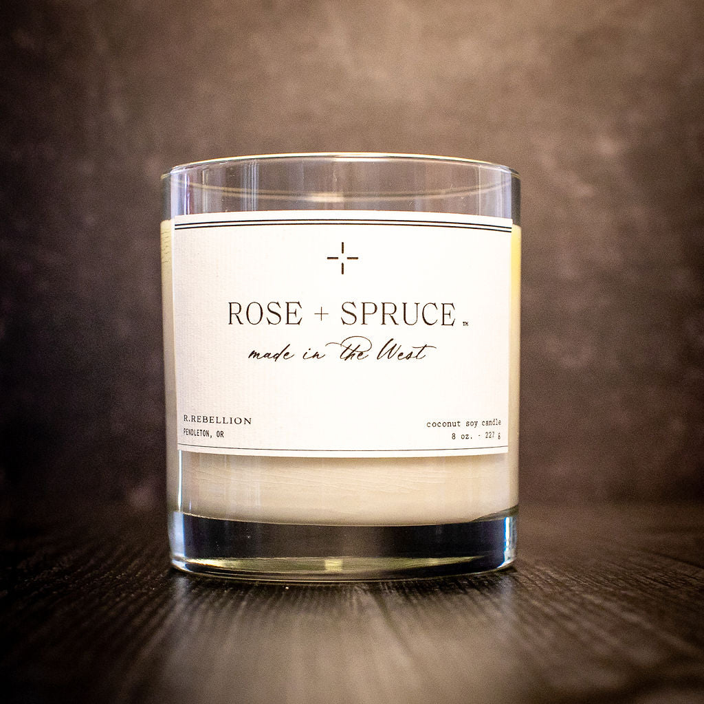 Rose + Spruce Candle 8 oz.